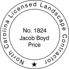 North Carolina Licensed Landscape Contractor Seal